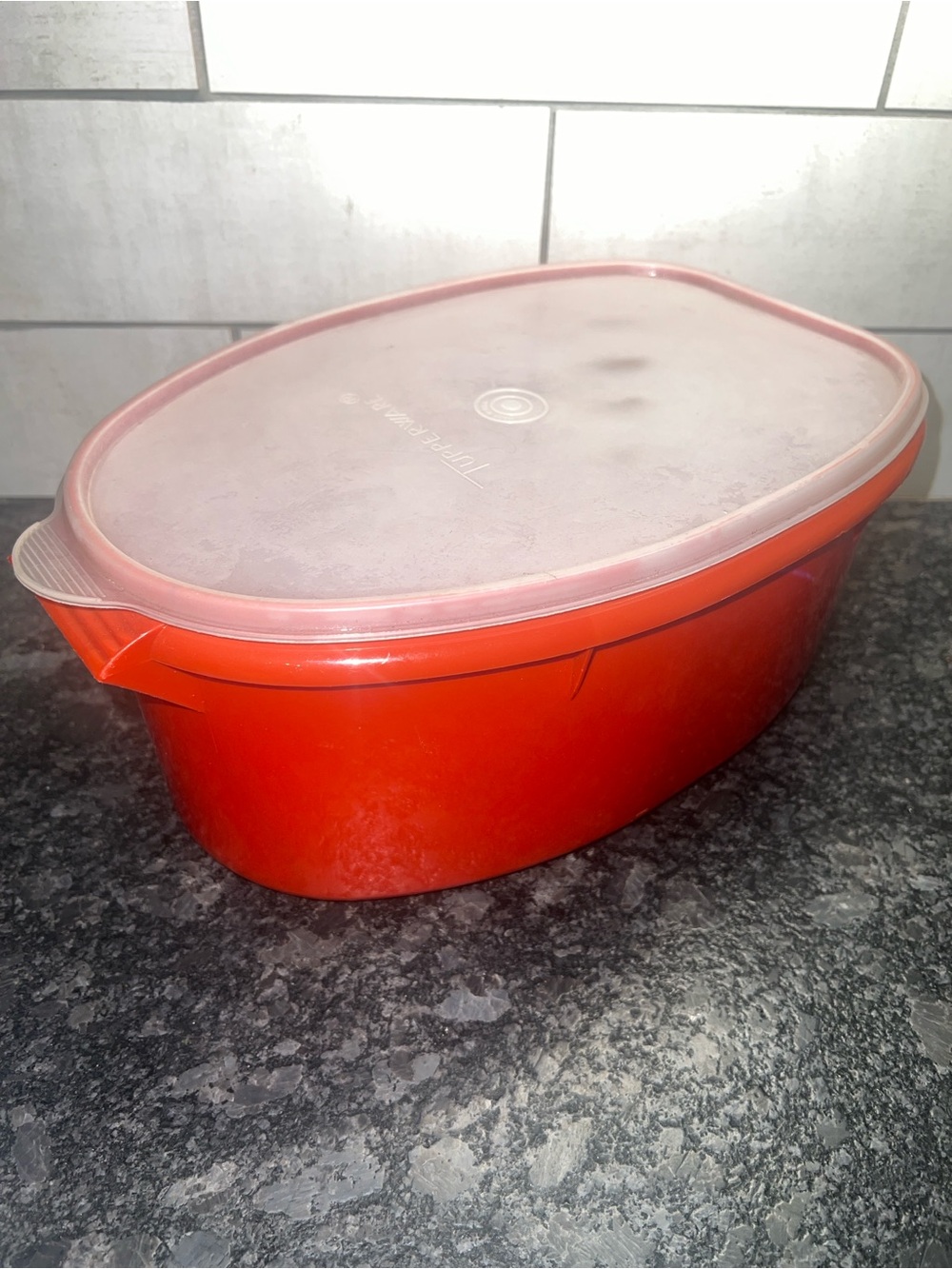 Tupperware FLAVOR SAVER TURKEY KEEPER. Paprika Red Container with Lid.